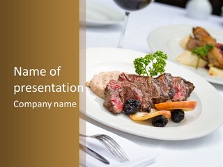 Health Steak Slice PowerPoint Template