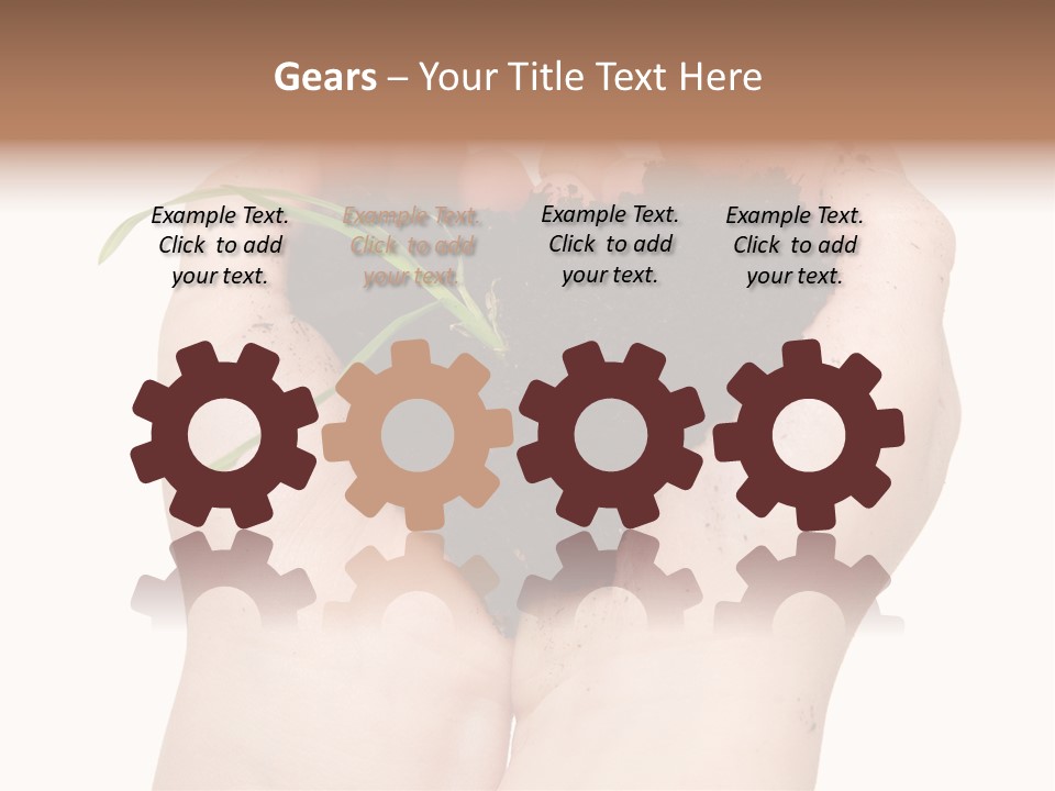 Child Cupped People PowerPoint Template