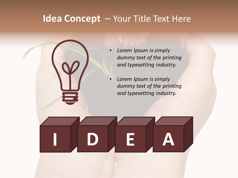 Child Cupped People PowerPoint Template