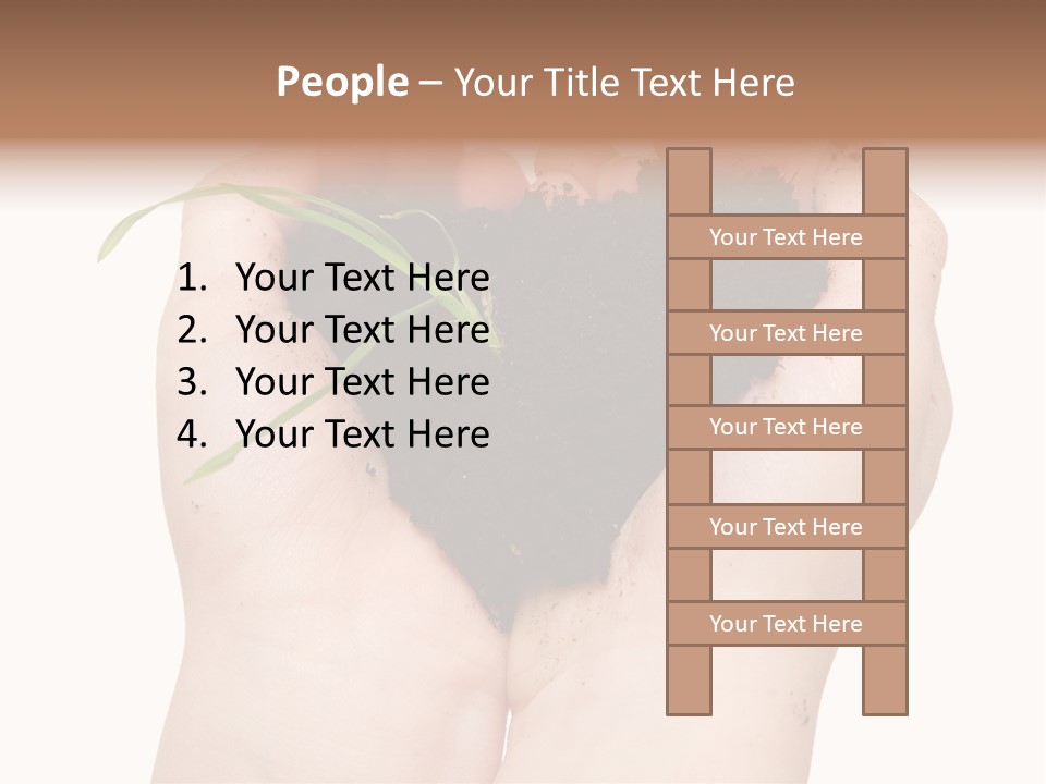 Child Cupped People PowerPoint Template