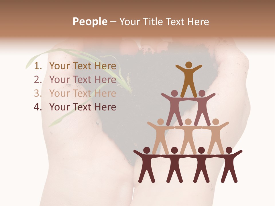 Child Cupped People PowerPoint Template