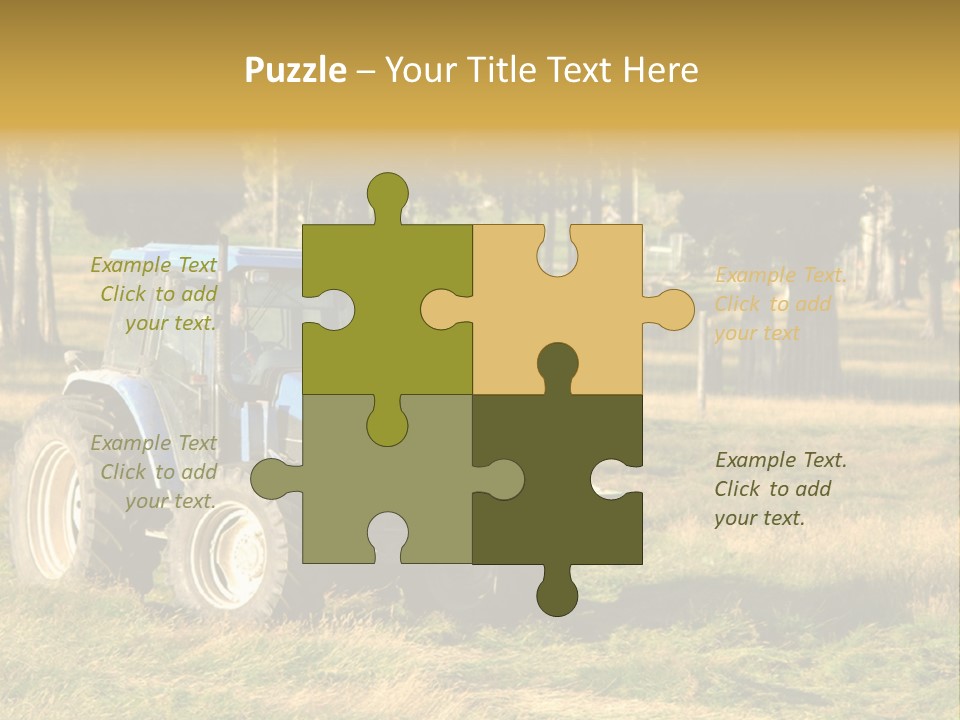A Tractor In A Field With Trees In The Background PowerPoint Template