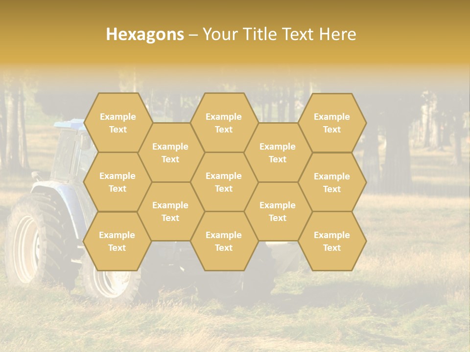 A Tractor In A Field With Trees In The Background PowerPoint Template