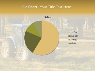 A Tractor In A Field With Trees In The Background PowerPoint Template