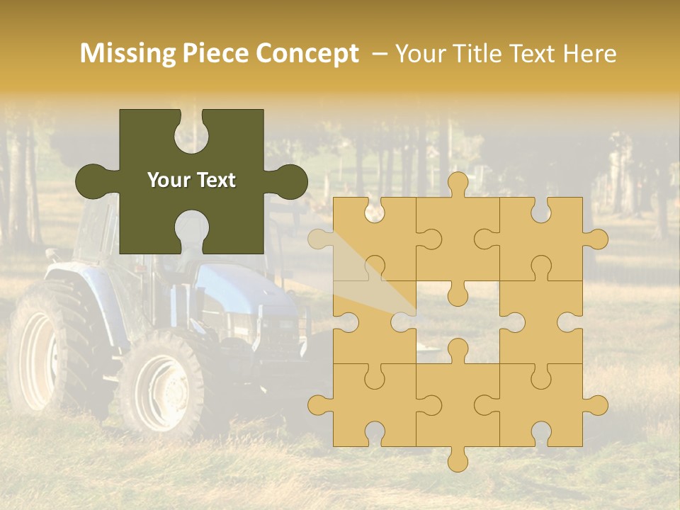 A Tractor In A Field With Trees In The Background PowerPoint Template