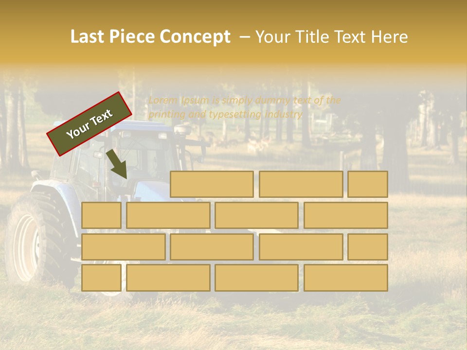 A Tractor In A Field With Trees In The Background PowerPoint Template