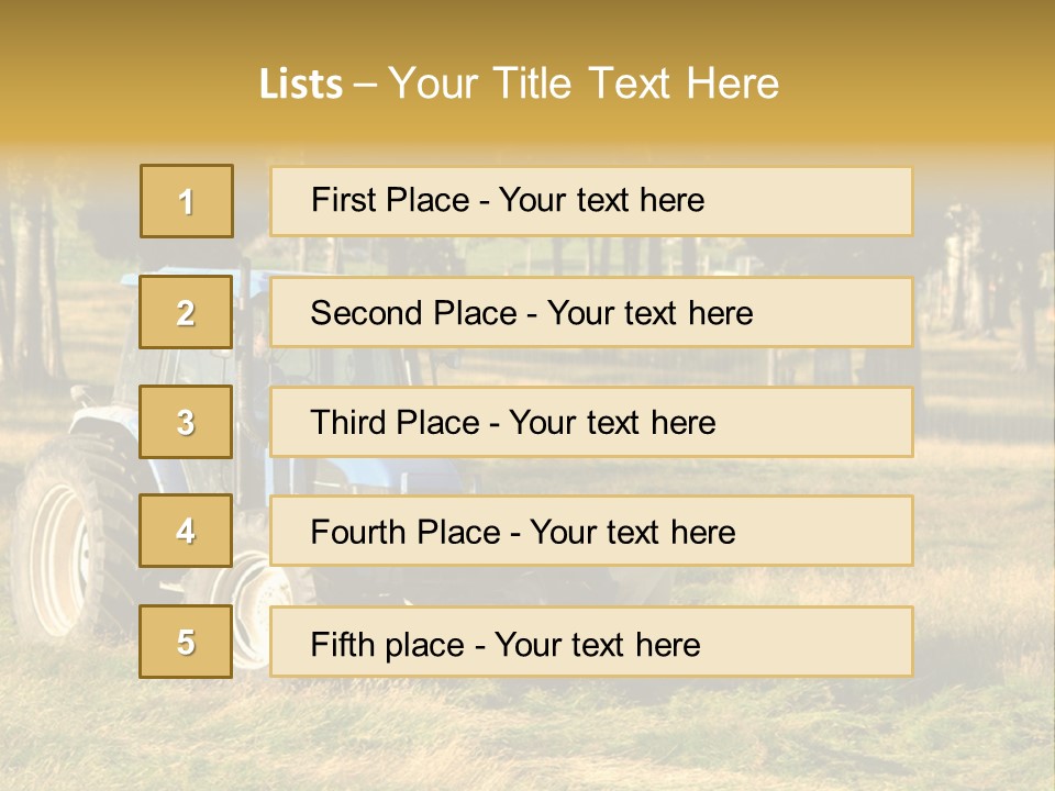 A Tractor In A Field With Trees In The Background PowerPoint Template
