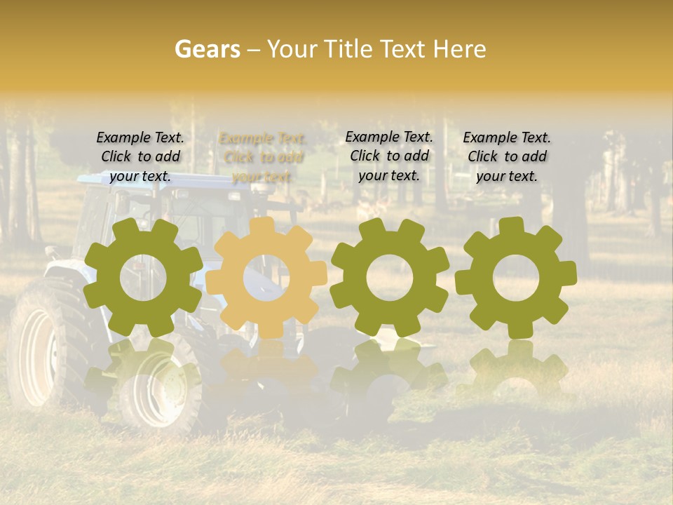 A Tractor In A Field With Trees In The Background PowerPoint Template