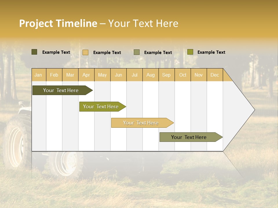 A Tractor In A Field With Trees In The Background PowerPoint Template