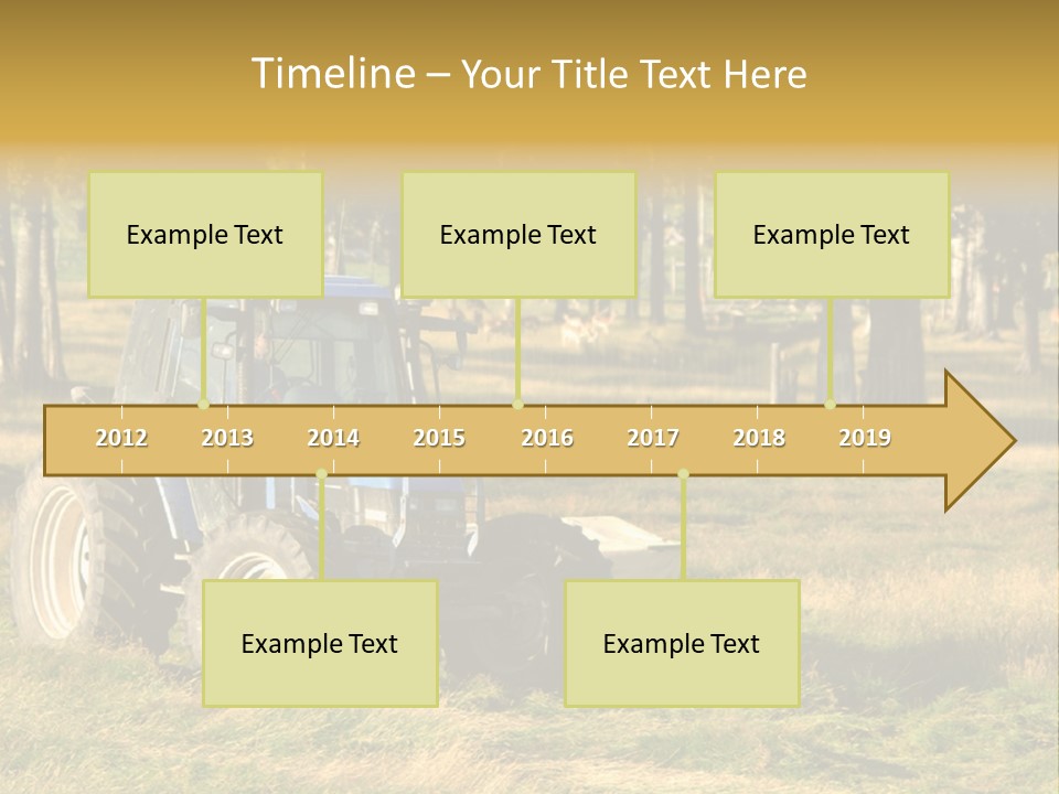 A Tractor In A Field With Trees In The Background PowerPoint Template