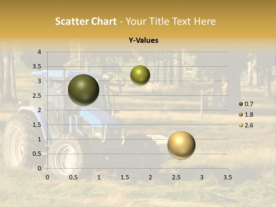 A Tractor In A Field With Trees In The Background PowerPoint Template
