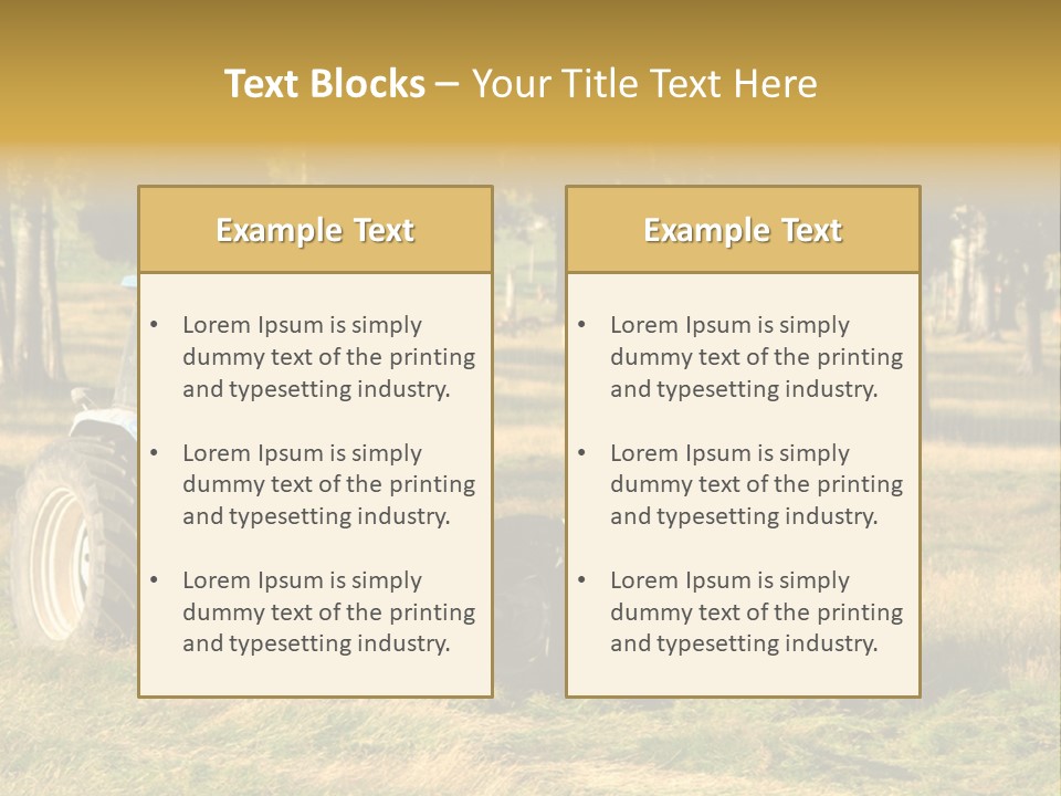 A Tractor In A Field With Trees In The Background PowerPoint Template