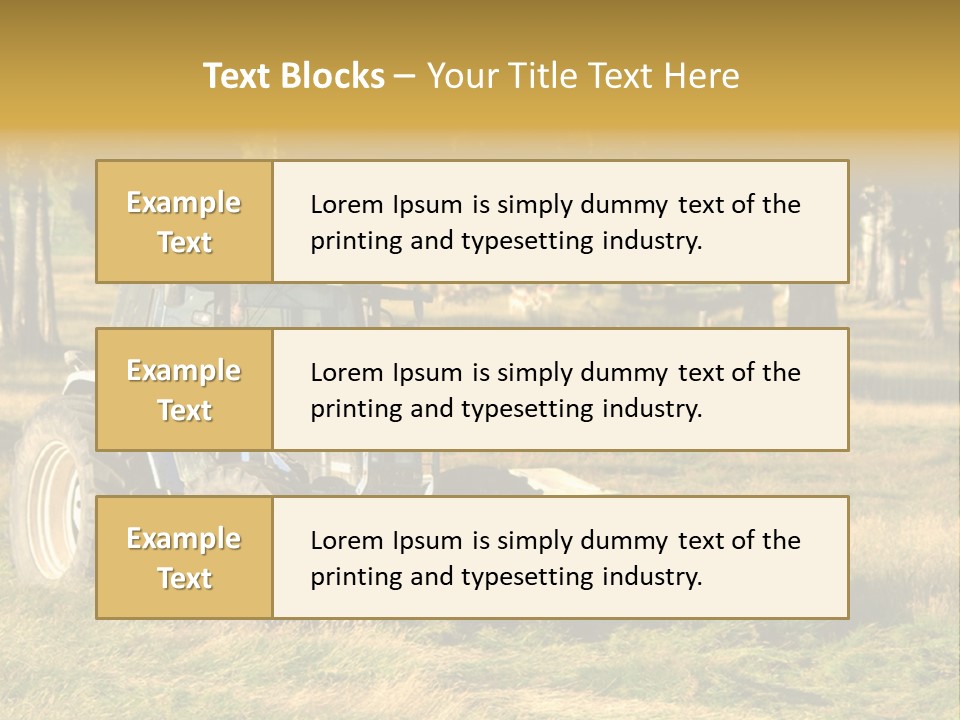 A Tractor In A Field With Trees In The Background PowerPoint Template