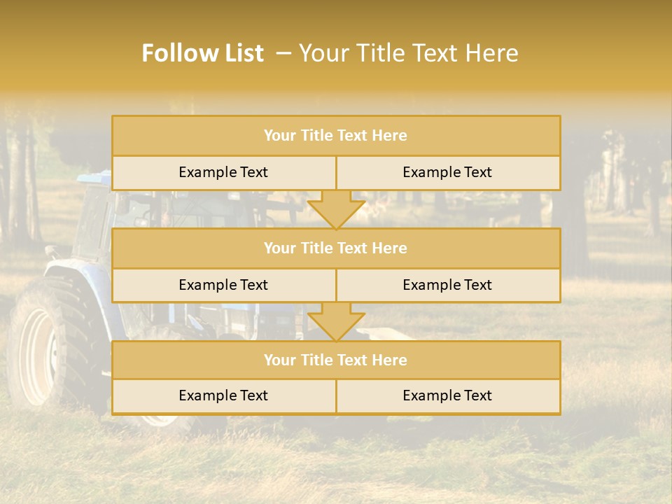 A Tractor In A Field With Trees In The Background PowerPoint Template