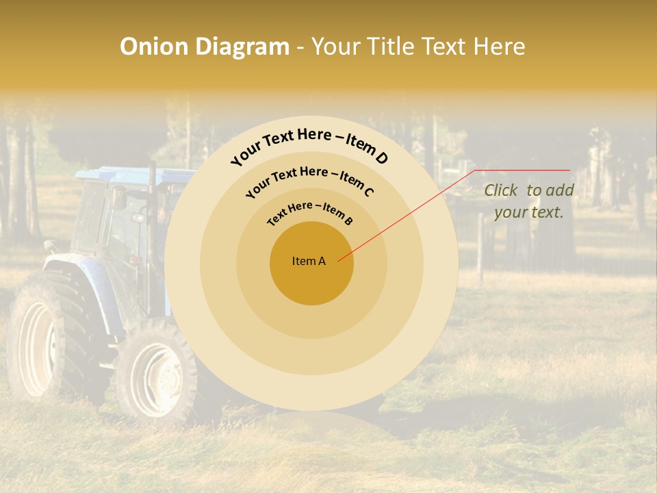 A Tractor In A Field With Trees In The Background PowerPoint Template