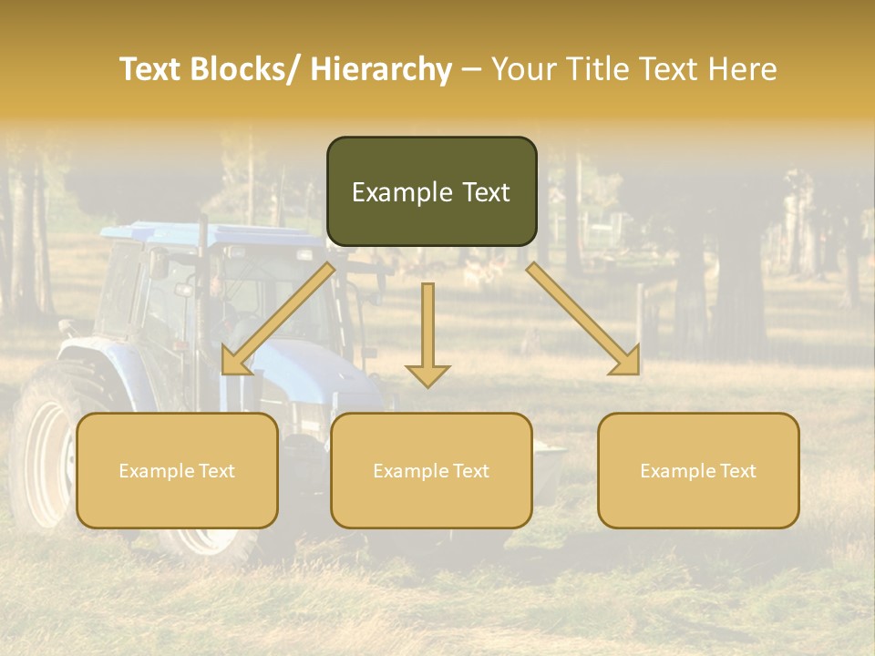 A Tractor In A Field With Trees In The Background PowerPoint Template