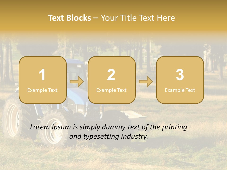 A Tractor In A Field With Trees In The Background PowerPoint Template