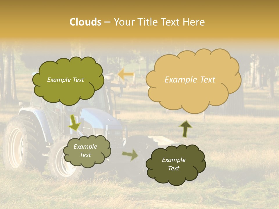 A Tractor In A Field With Trees In The Background PowerPoint Template