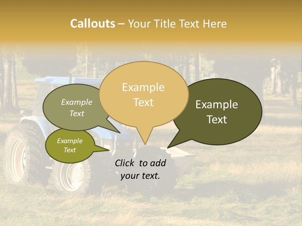 A Tractor In A Field With Trees In The Background PowerPoint Template