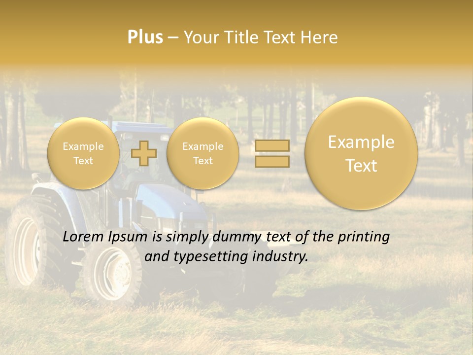 A Tractor In A Field With Trees In The Background PowerPoint Template