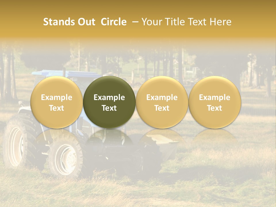 A Tractor In A Field With Trees In The Background PowerPoint Template