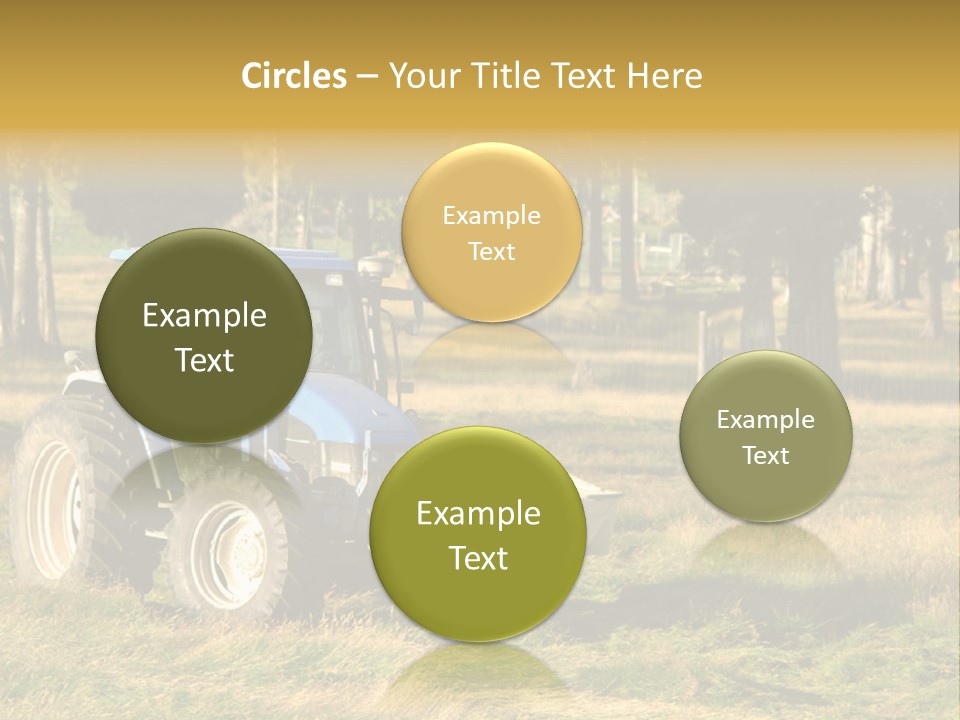 A Tractor In A Field With Trees In The Background PowerPoint Template
