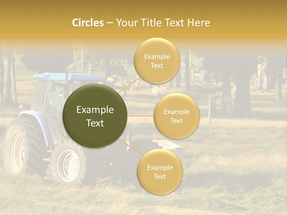 A Tractor In A Field With Trees In The Background PowerPoint Template