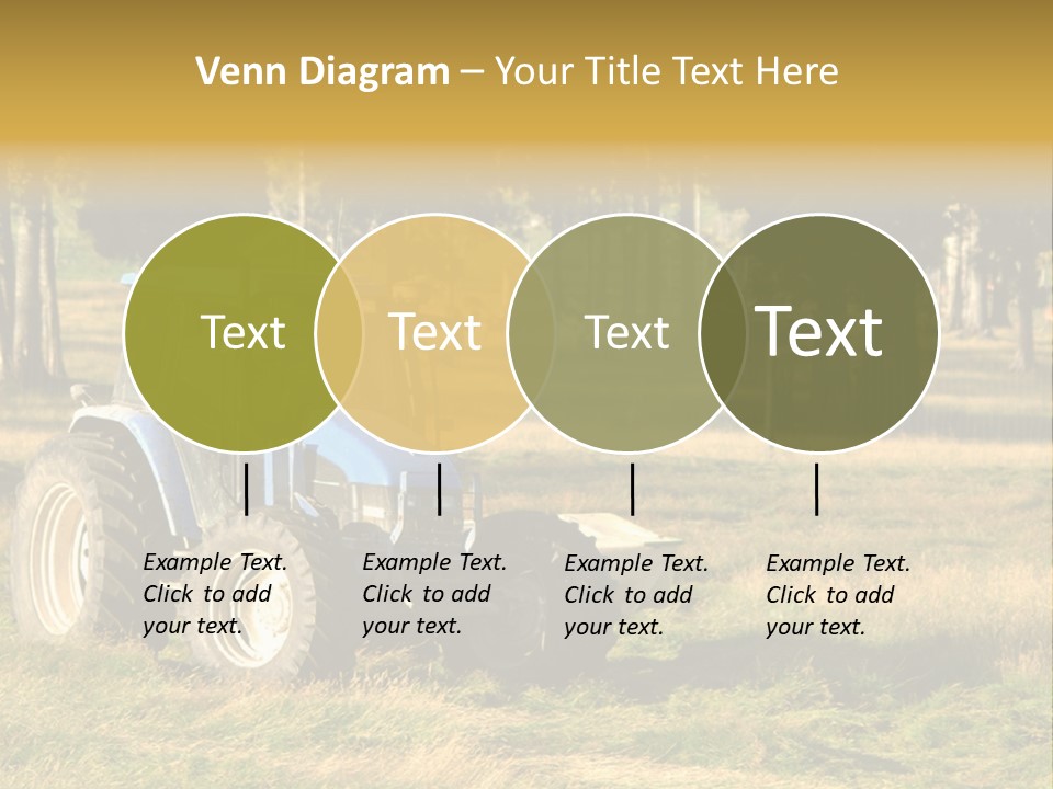A Tractor In A Field With Trees In The Background PowerPoint Template
