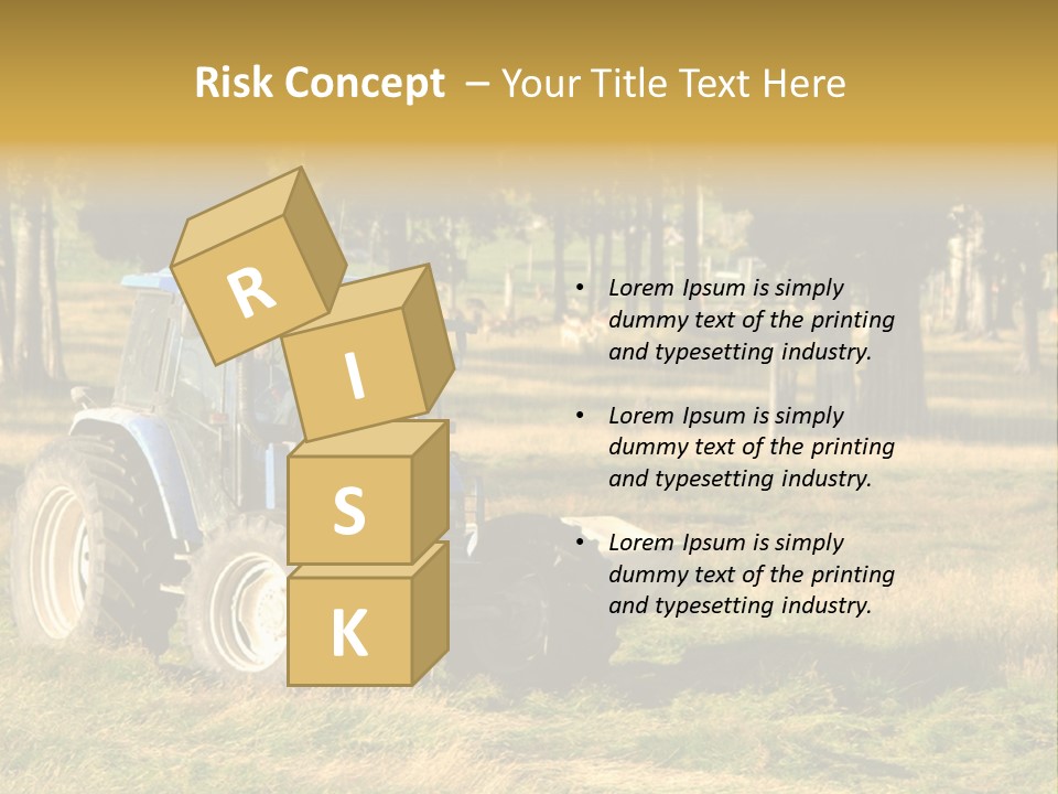 A Tractor In A Field With Trees In The Background PowerPoint Template