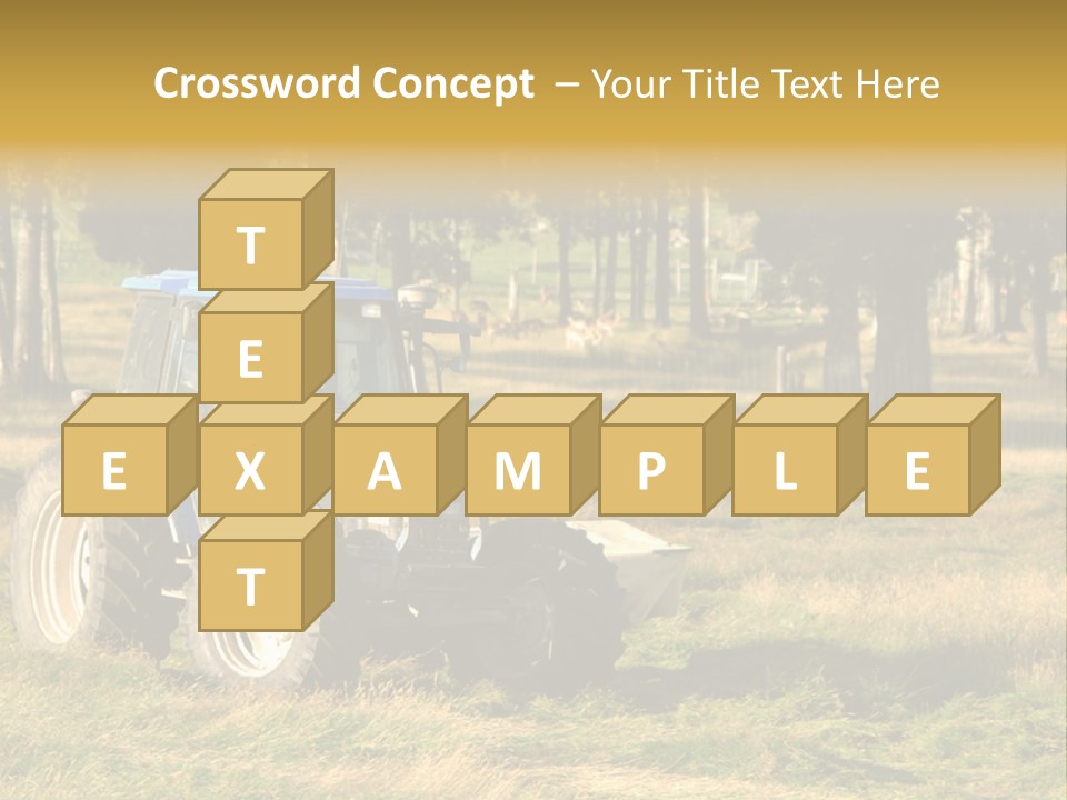 A Tractor In A Field With Trees In The Background PowerPoint Template