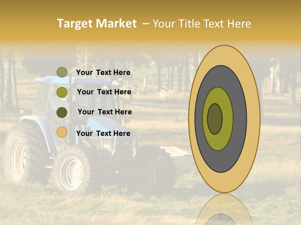 A Tractor In A Field With Trees In The Background PowerPoint Template