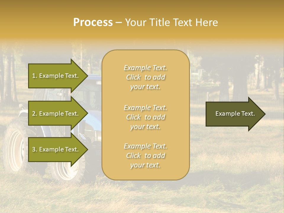A Tractor In A Field With Trees In The Background PowerPoint Template