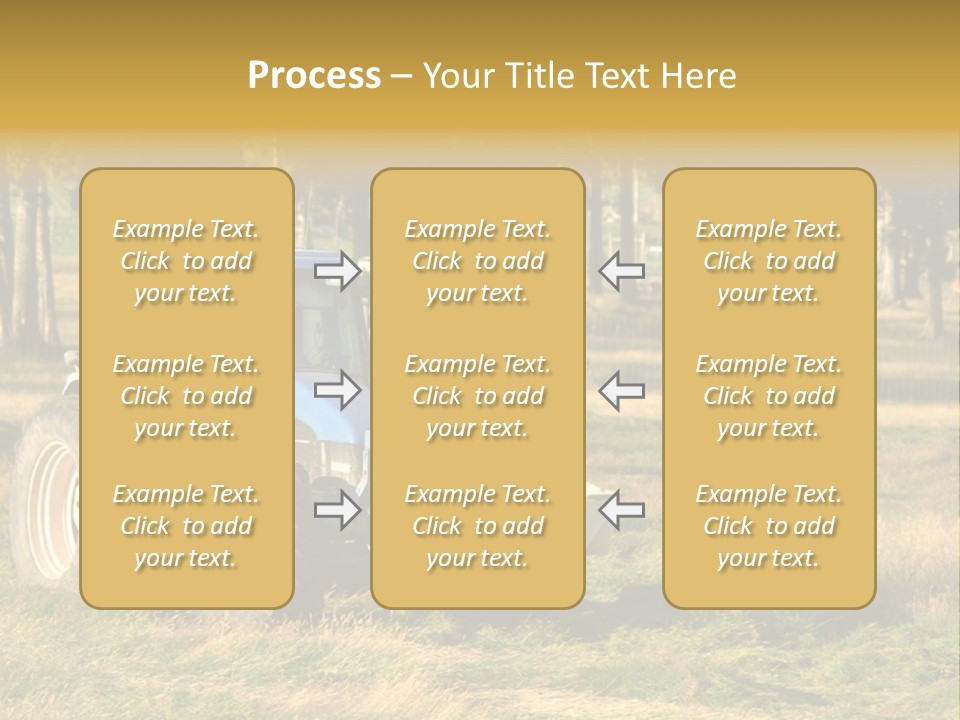A Tractor In A Field With Trees In The Background PowerPoint Template