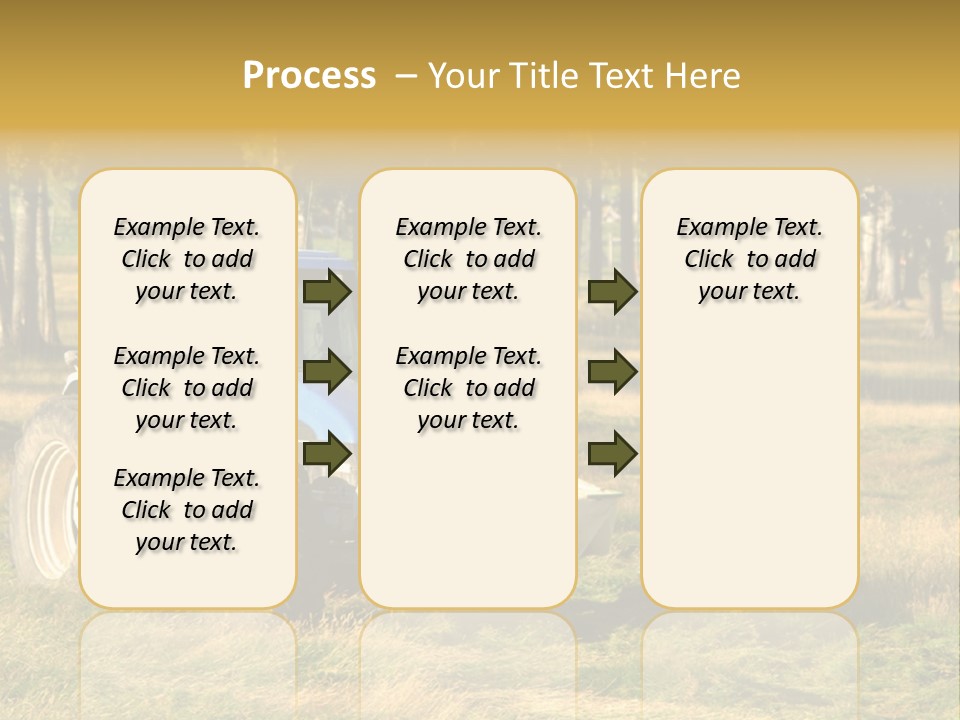 A Tractor In A Field With Trees In The Background PowerPoint Template