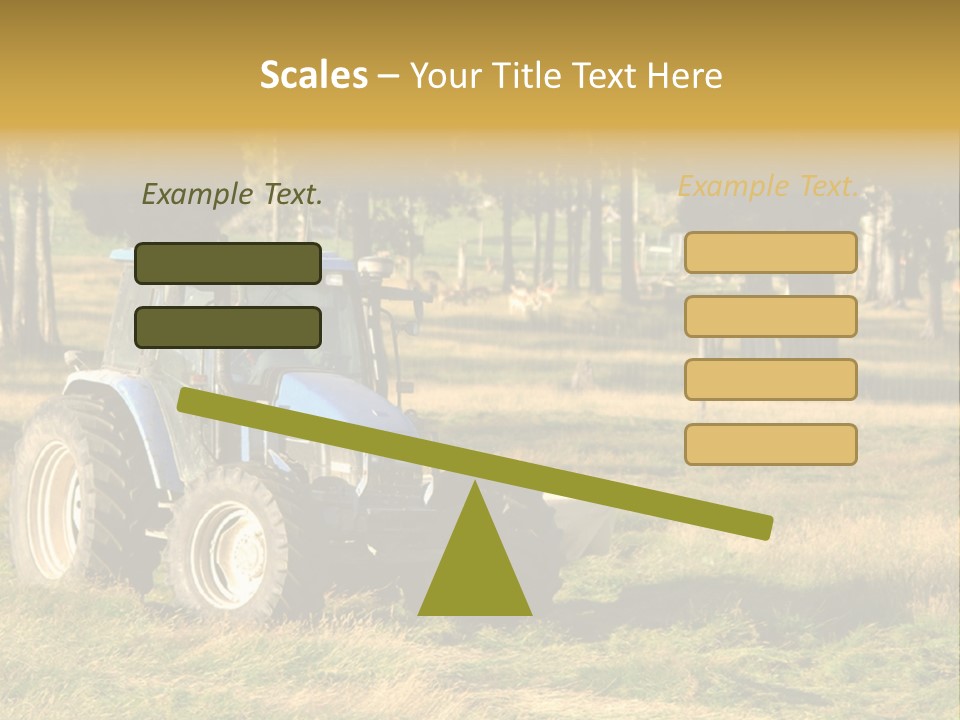 A Tractor In A Field With Trees In The Background PowerPoint Template