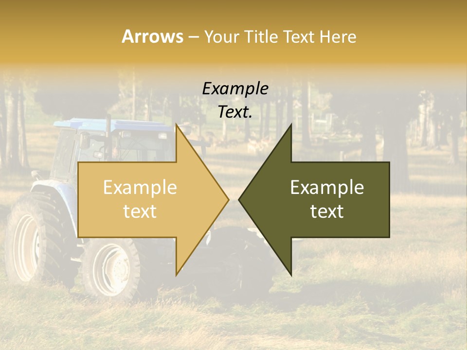 A Tractor In A Field With Trees In The Background PowerPoint Template