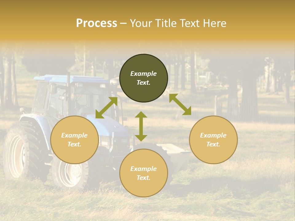A Tractor In A Field With Trees In The Background PowerPoint Template