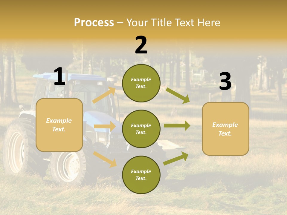 A Tractor In A Field With Trees In The Background PowerPoint Template