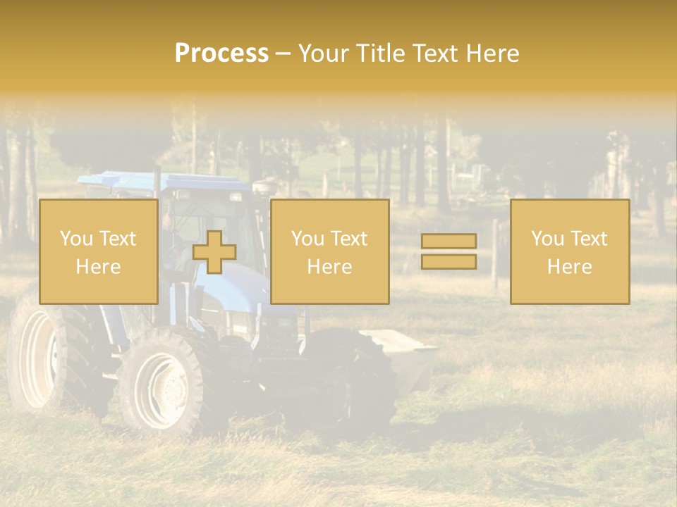 A Tractor In A Field With Trees In The Background PowerPoint Template