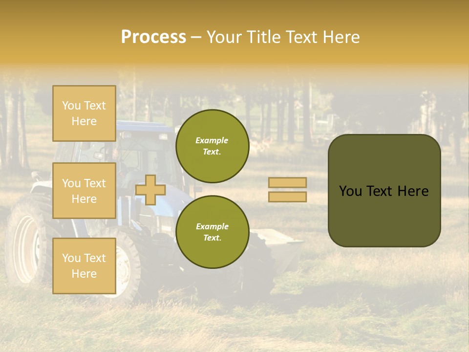 A Tractor In A Field With Trees In The Background PowerPoint Template