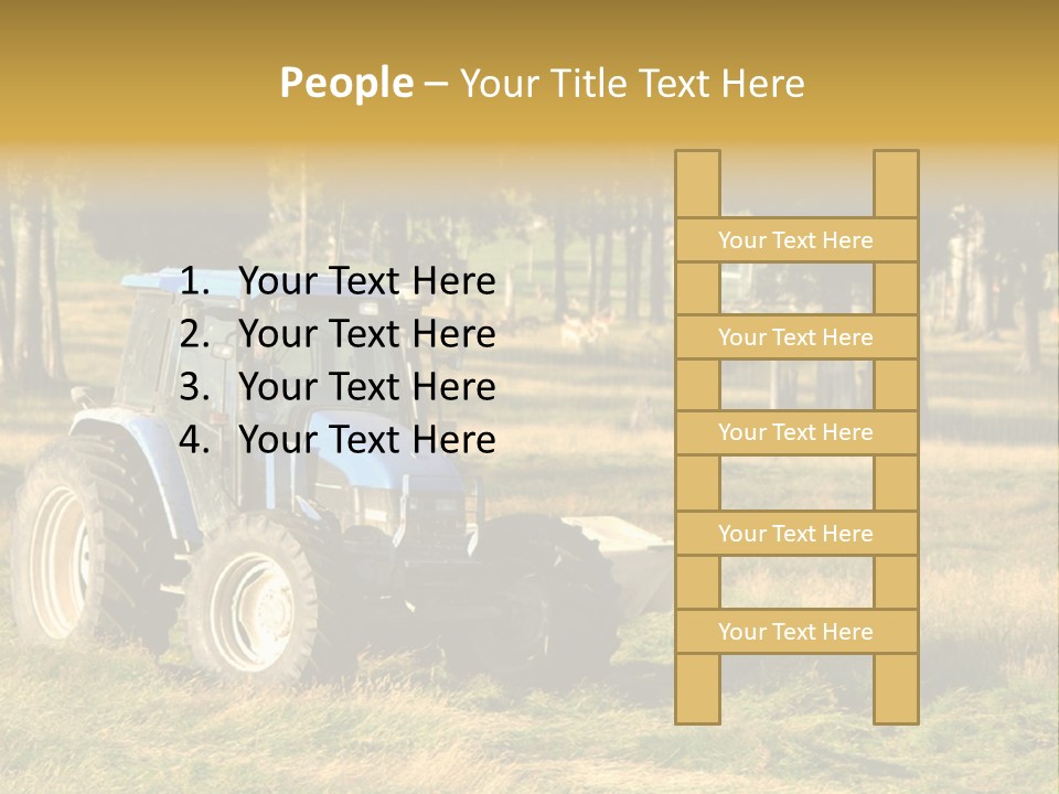 A Tractor In A Field With Trees In The Background PowerPoint Template
