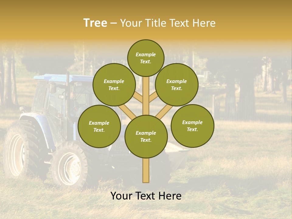 A Tractor In A Field With Trees In The Background PowerPoint Template