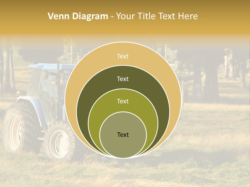 A Tractor In A Field With Trees In The Background PowerPoint Template