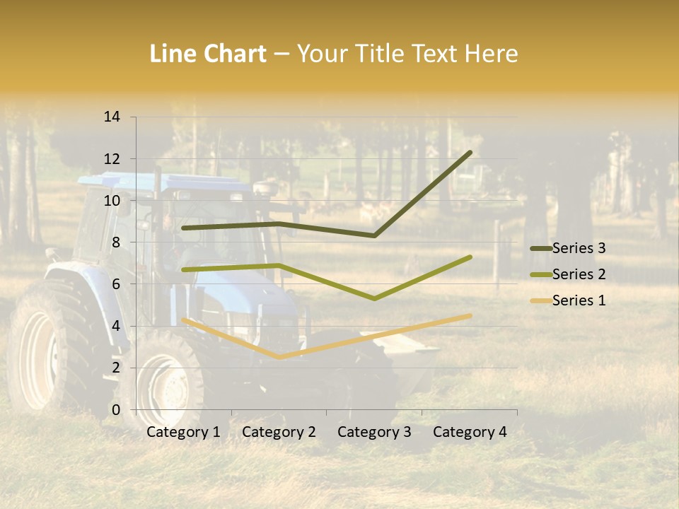 A Tractor In A Field With Trees In The Background PowerPoint Template