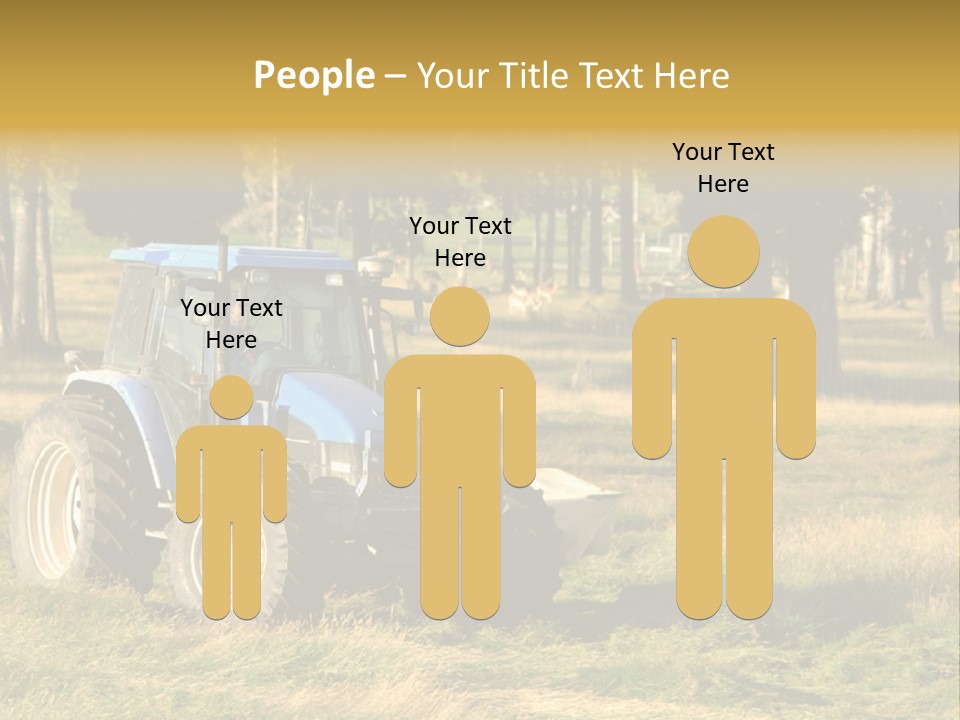 A Tractor In A Field With Trees In The Background PowerPoint Template
