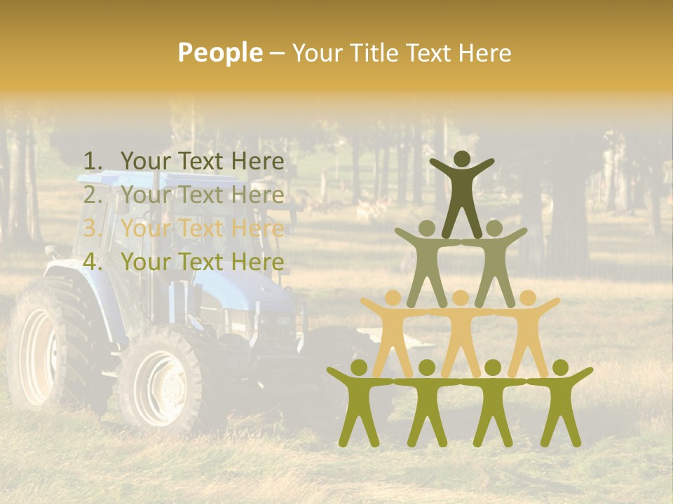 A Tractor In A Field With Trees In The Background PowerPoint Template