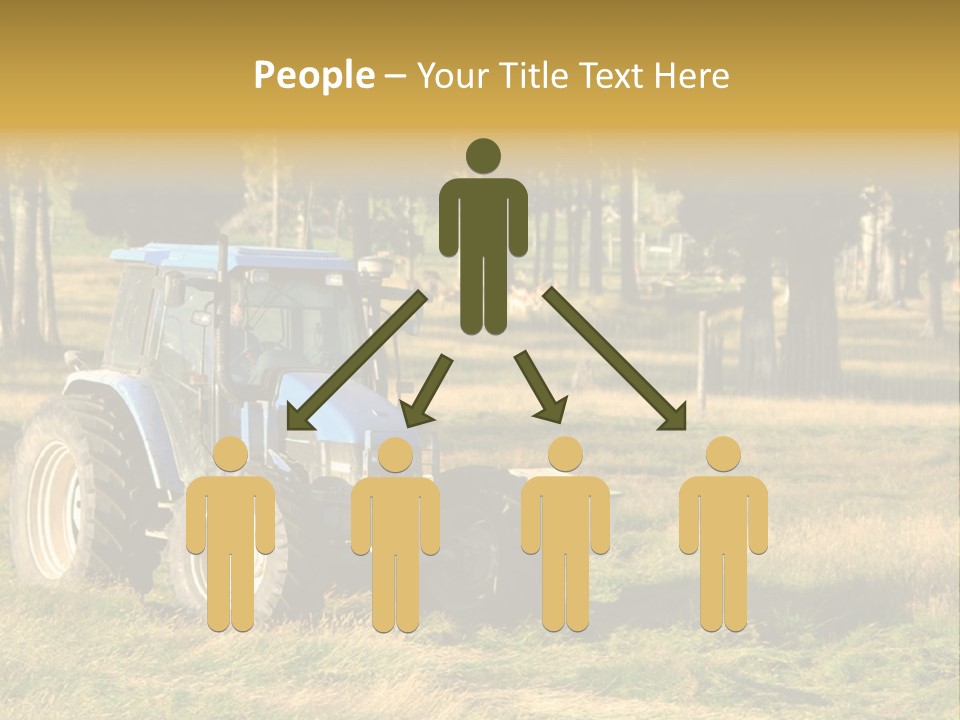 A Tractor In A Field With Trees In The Background PowerPoint Template
