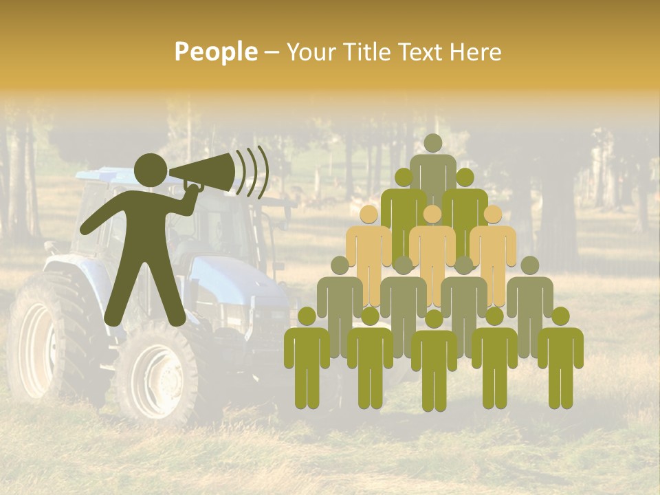A Tractor In A Field With Trees In The Background PowerPoint Template