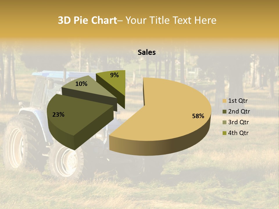 A Tractor In A Field With Trees In The Background PowerPoint Template