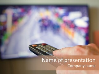 Video Monitor Black PowerPoint Template